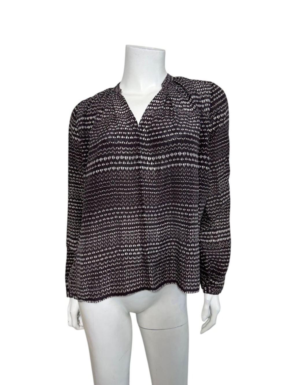 ULLA JOHNSON Silk Blouse in Brown/White/Purple Size 4